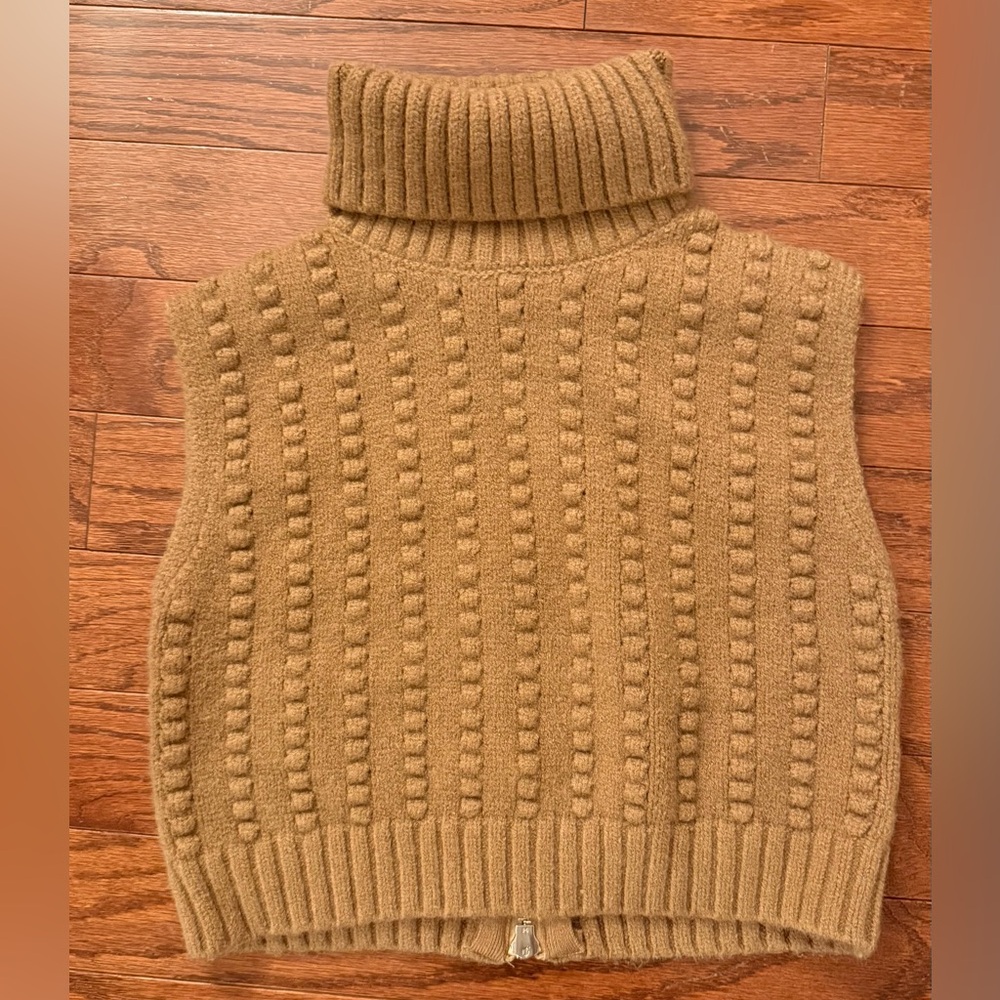 Ara Camel Knit Turtleneck Vest